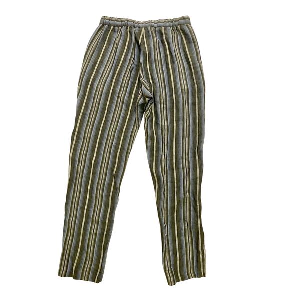 NWT Diega Linen Stripe Pull On Pants M Boho Coastal Quiet Luxury $260 - Picture 2 of 10
